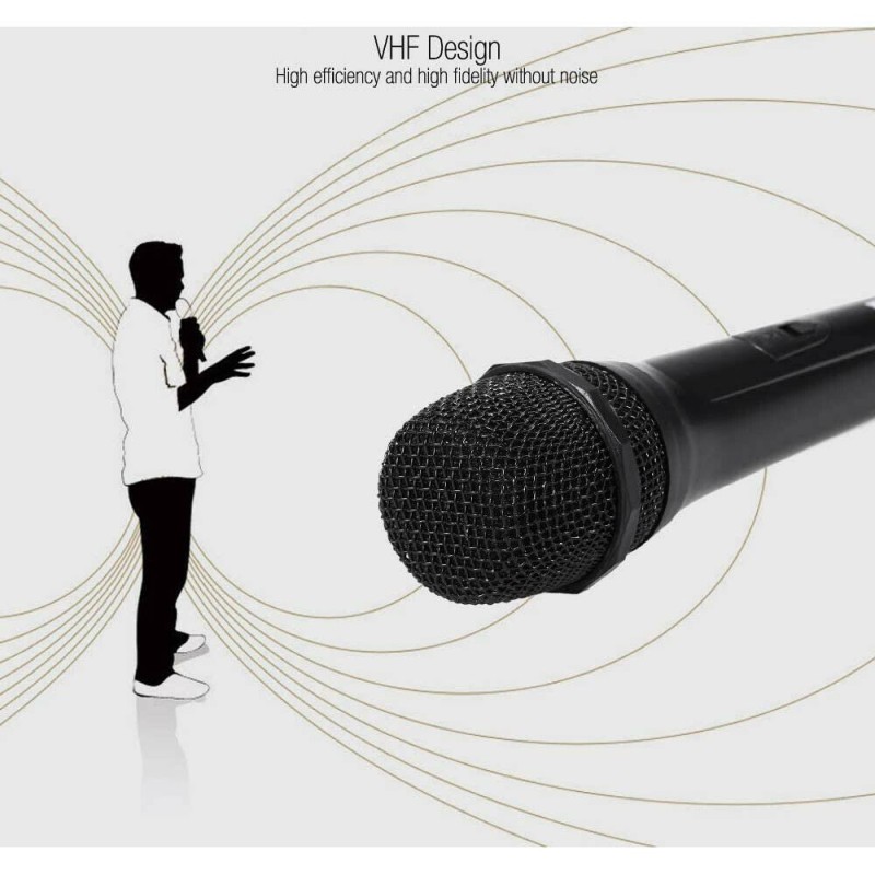 DOBO Microfono dinamico ricevitore wireless senza fili karaoke cavo...