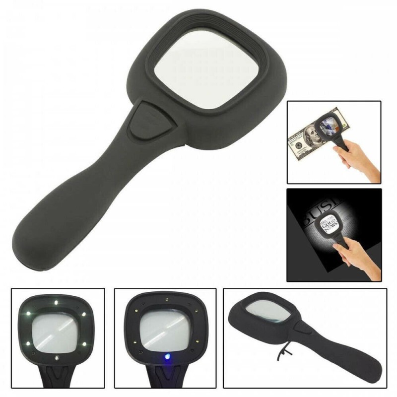DRIWEI Lente di ingrandimento luce Led portatile 4x precisione lett...