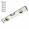 DOBO Livella a bolla professionale 30/40/50/60/80 cm 3 bolle traspa...
