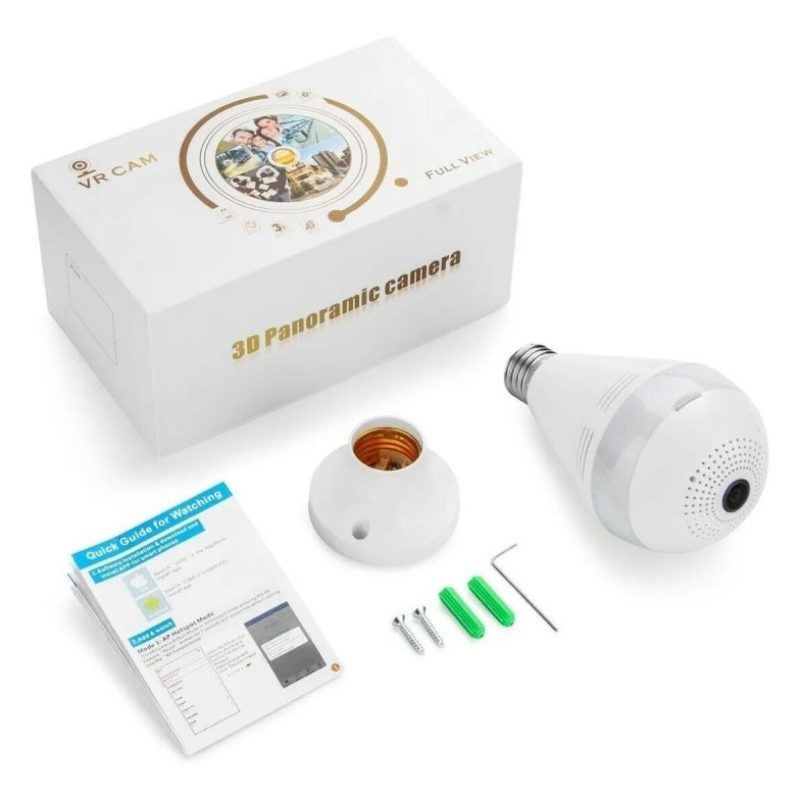 DOBO VR cam telecamera panoramica 360 gradi Wi fi camera spia lampa...