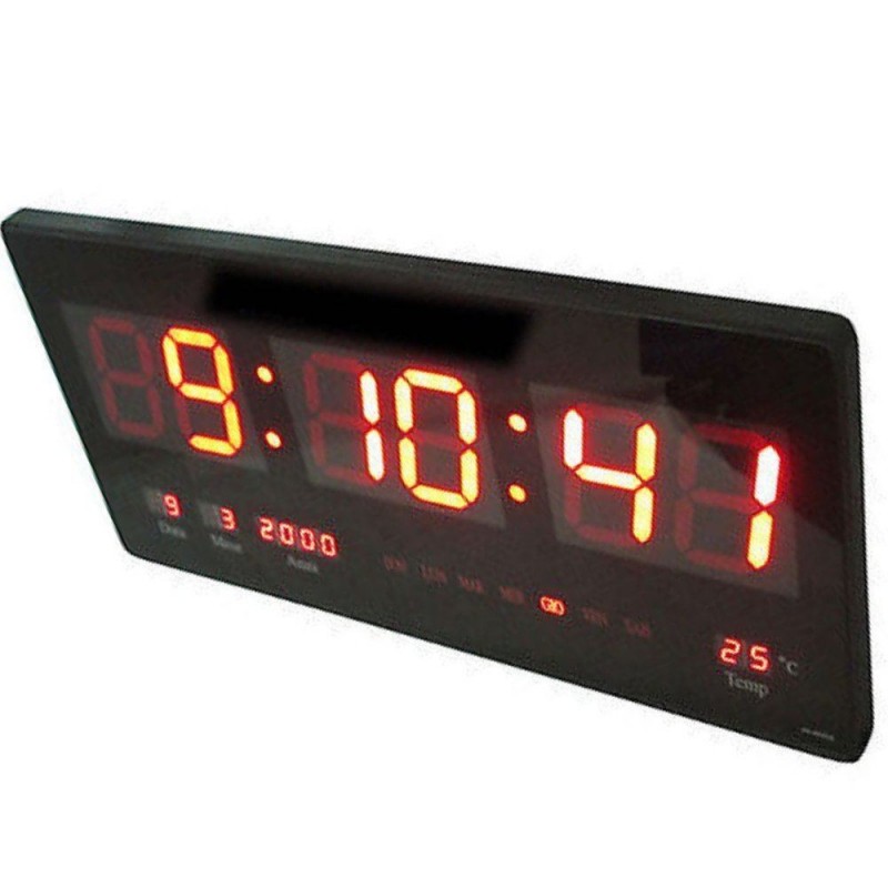 Orologio digitale a LED da parete con datario temperatura e lettura nitida. 45x22x3 CM