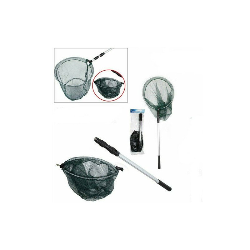 Retino rete da pesca manico telescopico pieghevole 90 cm mare lago fiume hobby