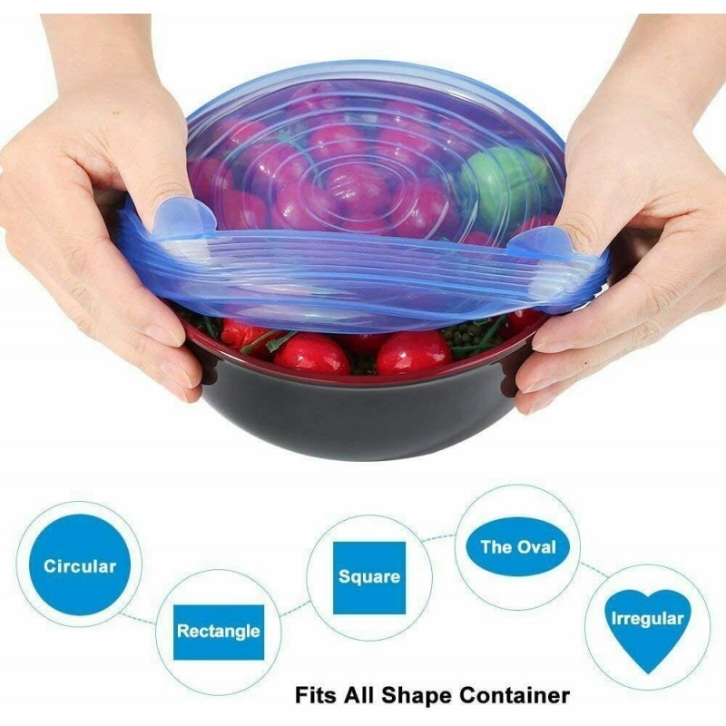 DOBO 6x Coperchi in silicone estensibili per contenitori tappi elas...