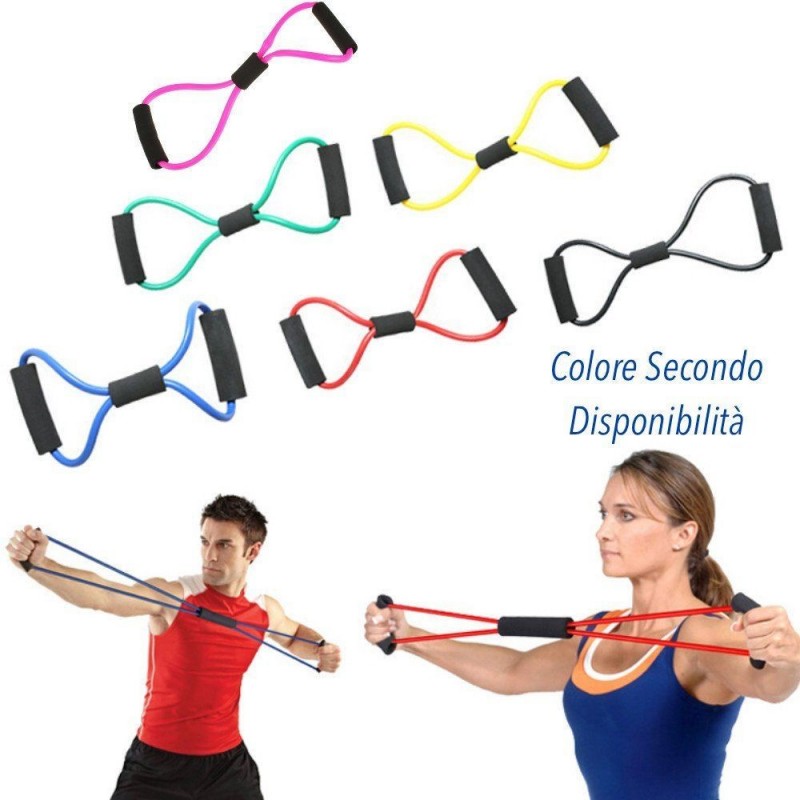 Resistance Band espansori Yoga Pilates Estensibile Fascia Fitness Tubo Elastico ABS forma a 8 - colore secondo disponibilità