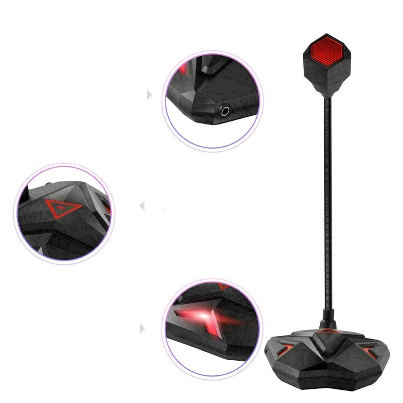 DOBO Microfono con stand da tavolo gaming meeting voce conferenze p...