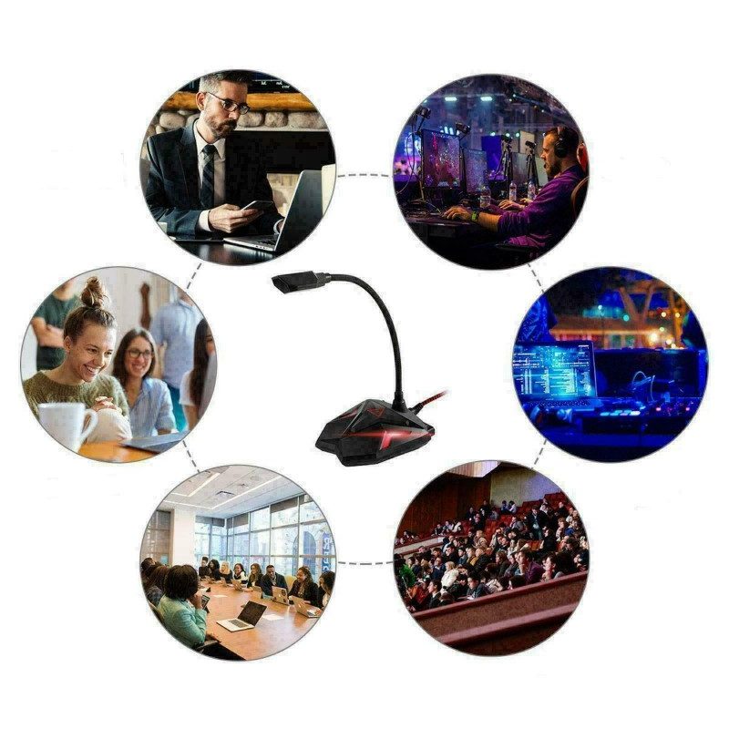 DOBO Microfono con stand da tavolo gaming meeting voce conferenze p...