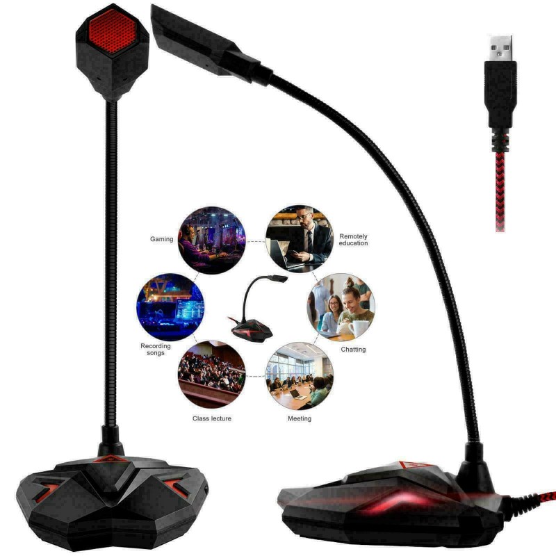 DOBO Microfono con stand da tavolo gaming meeting voce conferenze p...
