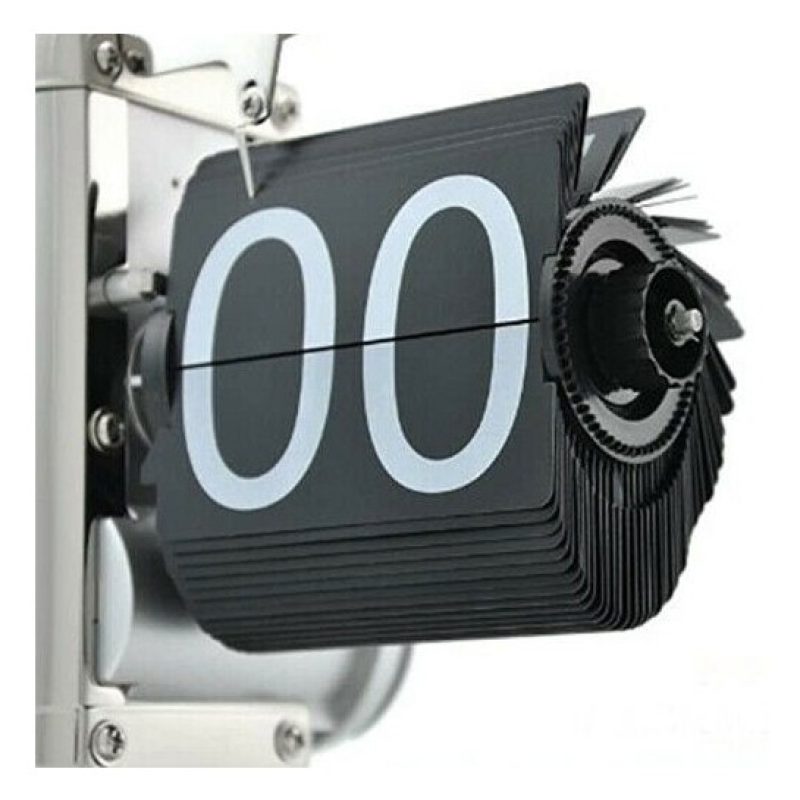 DOBO Orologio da tavolo vintage flip clock design elegante nero scr...