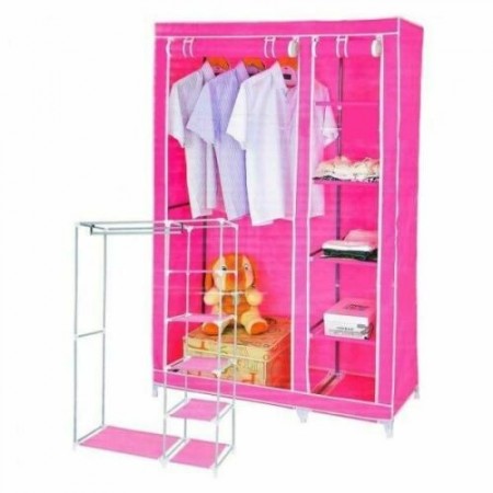 Guardaroba portatile pieghevole armadio campeggio tessuto organizer scaffali