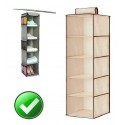 Organizer armadio portatutto pensile scarpe vestiti borse 5 ripiani tessuto casa