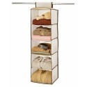 Organizer per armadio 5 ripiani cassetti scaffali pieghevole appendibile fascia