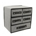 Set 5 cassetti pieghevole cassetto grigio 30x30x23 cm plastico organizer camera