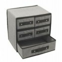 Set 5 cassetti pieghevole cassetto grigio 30x30x23 cm plastico organizer camera