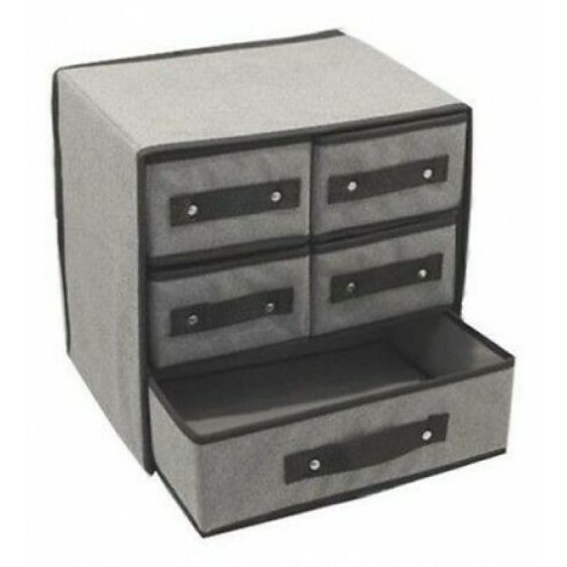 DOBO Set 5 cassetti pieghevole cassetto grigio 30x30x23 cm plastico...