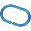 24x Anelli doccia multicolore per tenda plastica forma C set tende da bagno asta