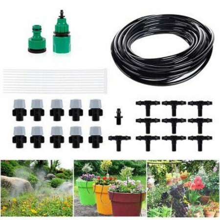 Kit tubo sistema goccia acqua nebulizzata irrigazione giardino giardinaggio 10 M