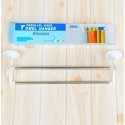 Porta asciugamani bagno fissaggio a ventosa 2 aste acciaio supporto 2 appendini