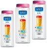 DOBO 3x Barattoli porta pasta 2.1 L con tappo plastica bucatini spa...