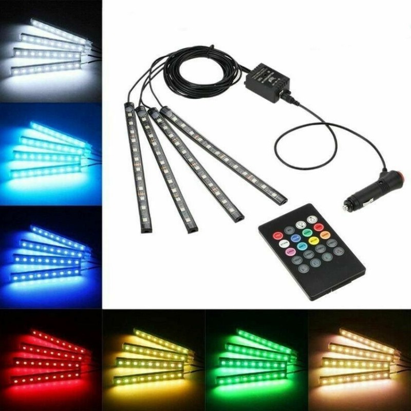 Kit 4 strisce led RGB cambio colore ritmo musica telecomando strobo atmosfera