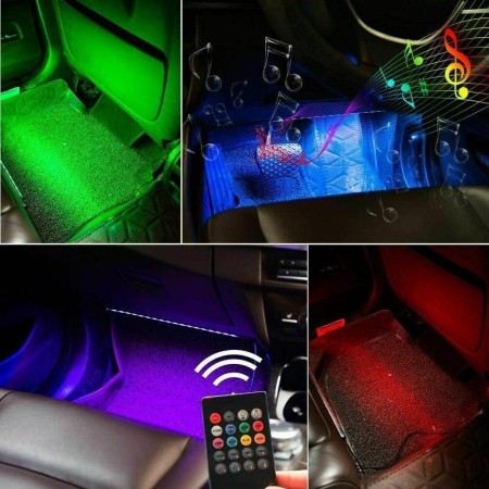 Kit 4 strisce led RGB cambio colore ritmo musica telecomando strobo atmosfera