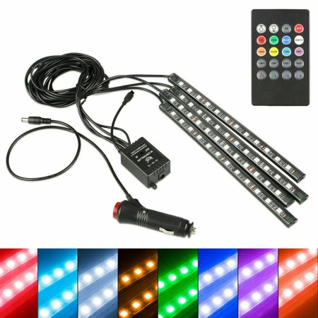 Kit 4 strisce led RGB cambio colore ritmo musica telecomando strobo atmosfera