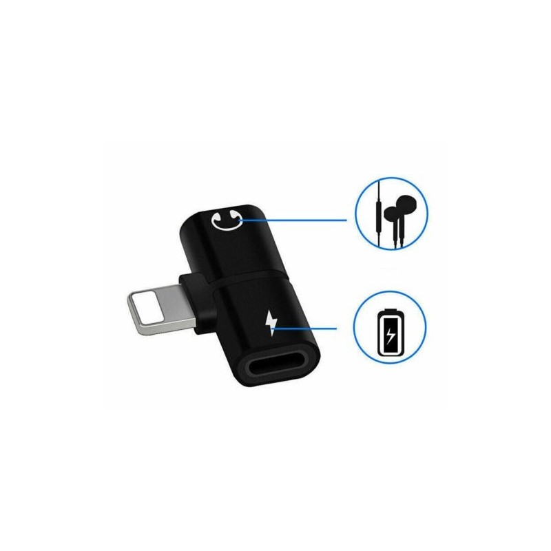 Adattatore splitter 3 in 1 per Iphone con porta lightning. Supporto ricarica  e musica con controllo chiamata