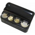 Portamonete da auto 4 vani con coperchio per monete da 0,10 0,20 0,50 1 Euro