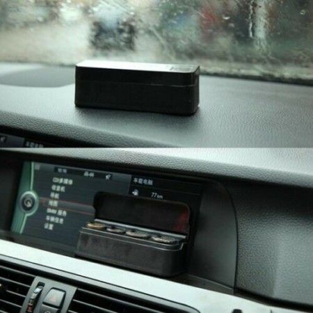 Portamonete da auto 4 vani con coperchio per monete da 0,10 0,20 0,50 1 Euro