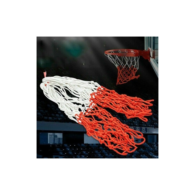 Rete basket senza canestro nylon resistente da agganciare rosso bianco annodata