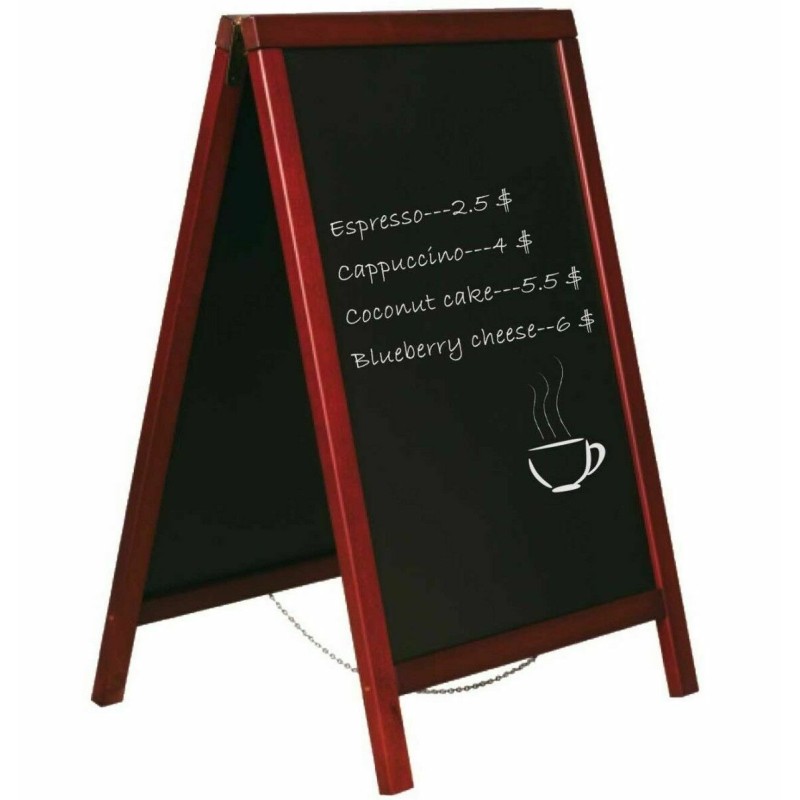 Lavagna nera cavalletto doppia faccia 50x85 cm cornice legno bar pub ristorante