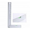 2x Set squadre per falegname in alluminio con livella bolla 45°-90° 20cm 30cm