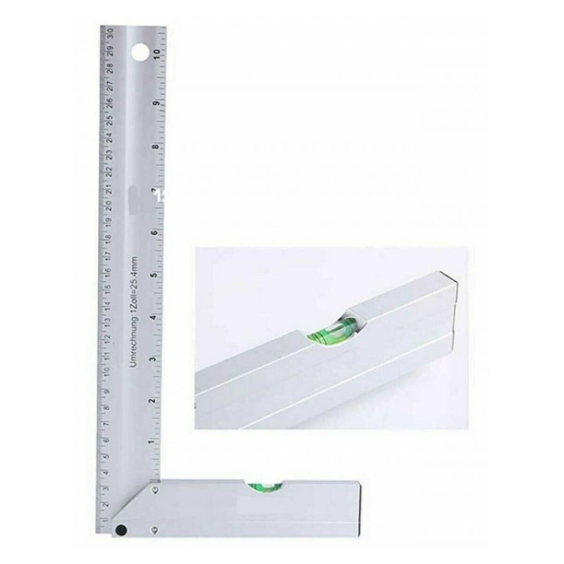 DOBO 2x Set squadre per falegname in alluminio con livella bolla 45...