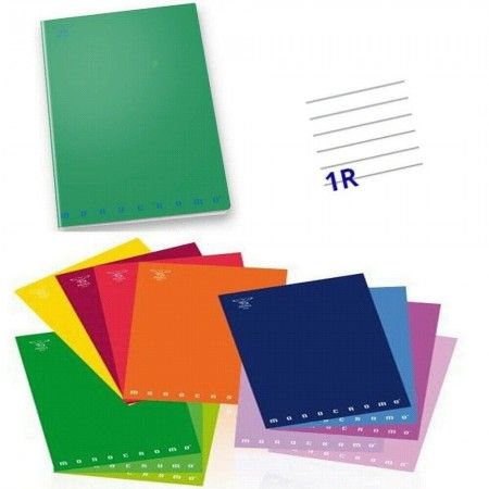 10x quaderno monocromo by Pigna A4 tinta unita 80g a righe rigatura grande - 1R