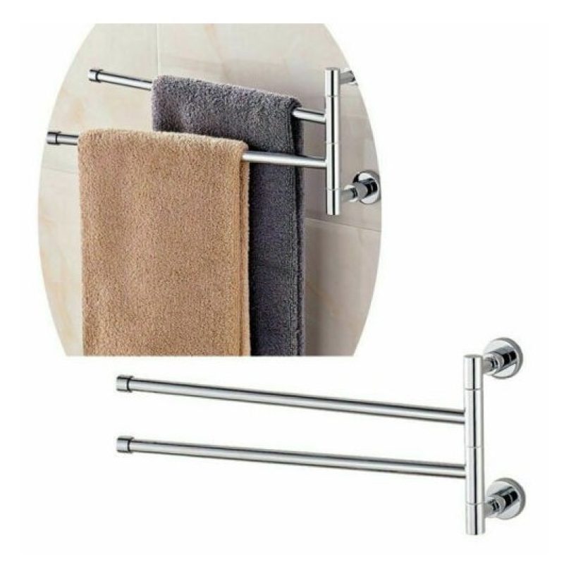 DOBO Porta asciugamani da parete 2 braccia girevoli bagno acciaio r...
