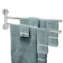 Porta asciugamani da parete 2 braccia girevoli bagno acciaio regolabile moderno