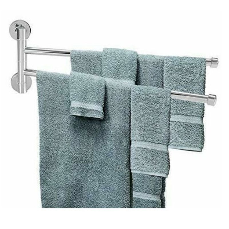 DOBO Porta asciugamani da parete 2 braccia girevoli bagno acciaio r...