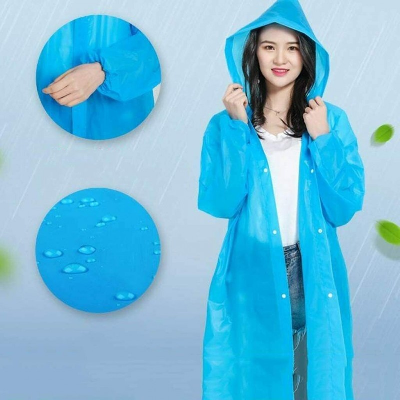 Mantella Impermeabile Trasparente EVA Per Adulti - Poncho Riutilizzabile, Leggero, Per Trekking, Pesca, Viaggi