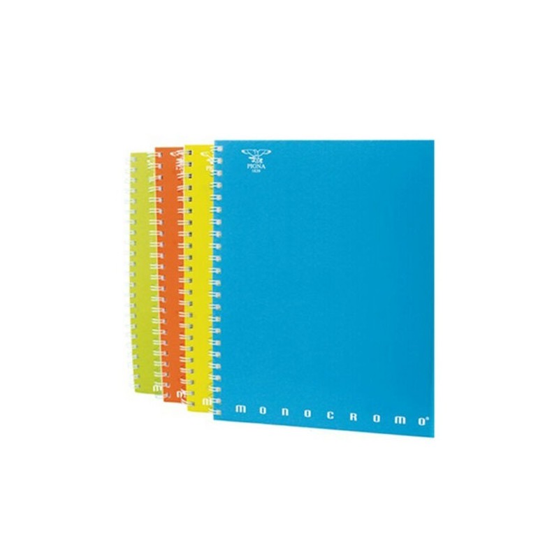 5x Quaderni spirale MONOCROMO by Pigna A4 tinta unita 80g quadretti da 5mm - 5M