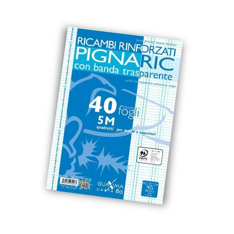 40x Fogli di ricambio rinforzati raccoglitori quadretti medie e superiori 5mm 5M