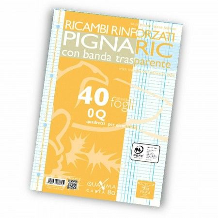 40x Fogli di ricambio rinforzati per raccoglitori a quadretti per elementari 0Q