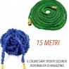 Tubo irrigazione estensibile da giardino elasticizzato dotato di raccordi in acciaio e pistola multi getto-30metri