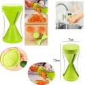 Affettatrice manuale taglia verdure spirale 4 lame da 3-5-10-70 mm verde cucina