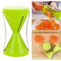 Affettatrice manuale taglia verdure spirale 4 lame da 3-5-10-70 mm verde cucina