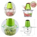 Mini tritacarne verdure elettrico con contenitore 2L verde multifunzione cucina