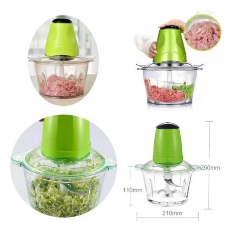 DOBO Mini tritacarne verdure elettrico con contenitore 2L verde mul...