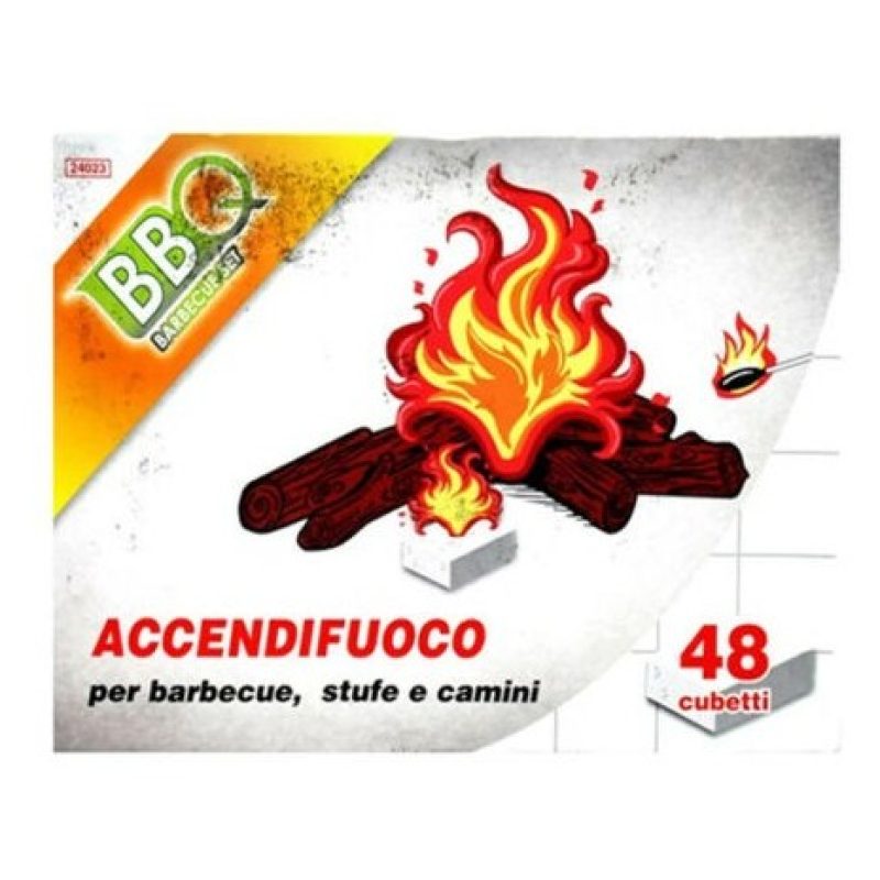 DOBO 48x Diavolina cubetti accendi fuoco istantaneo camino barbecue...
