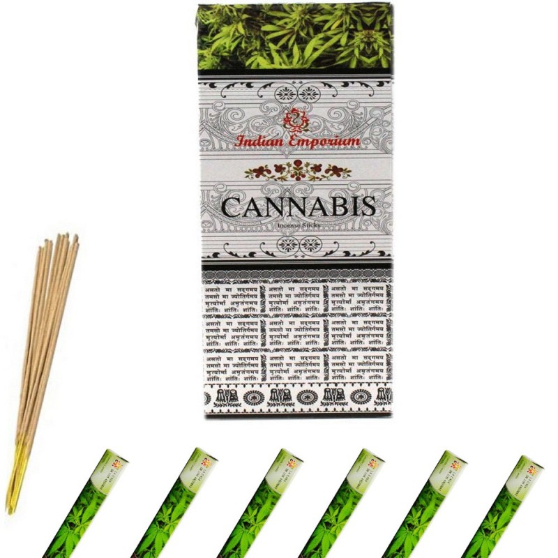 120x Bastoncini incenso cannabis 6 pacchetti profumo ambiente aroma purifica