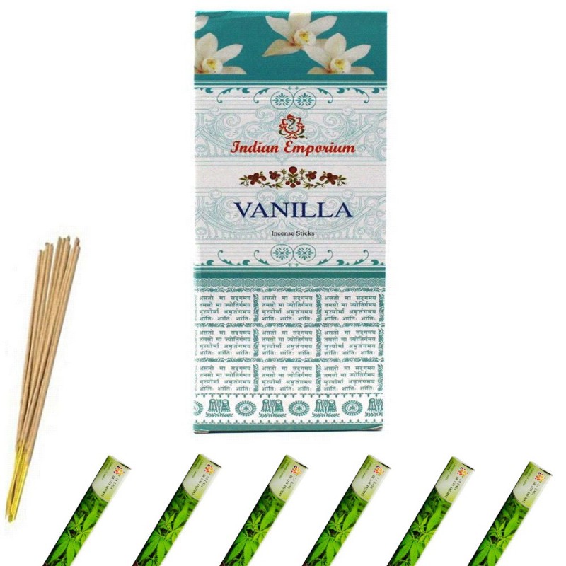 120x Bastoncini incenso vaniglia 6 pacchetti profumo ambiente aroma purifica