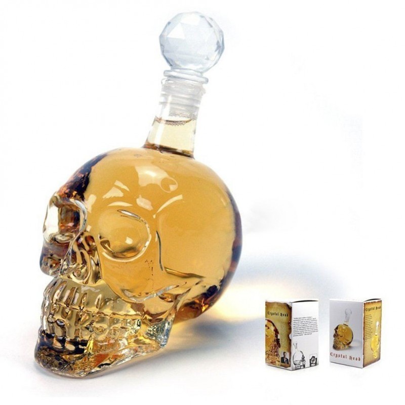 Bicchieri da Bar, Boccale da Birra all'Ingrosso, Bicchiere da Birra a Forma di Teschio 500 Ml, Produzione Guangzhou, Vetro Trasparente Bianco di Alta Qualità, 100 Pezzi