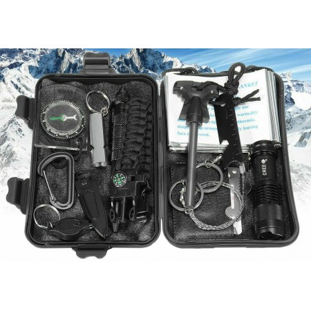 13in1 Kit Sopravvivenza SOS Militare Professionale emergenza Trekking Escursioni